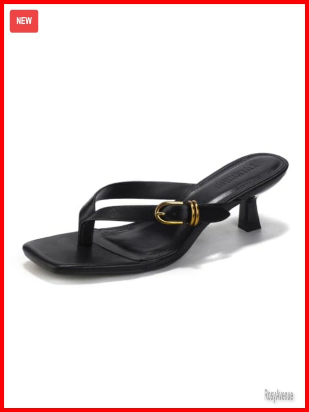 Women's Kitten Heel Sandals Square Open Toe Flip Flop Thong Heels
